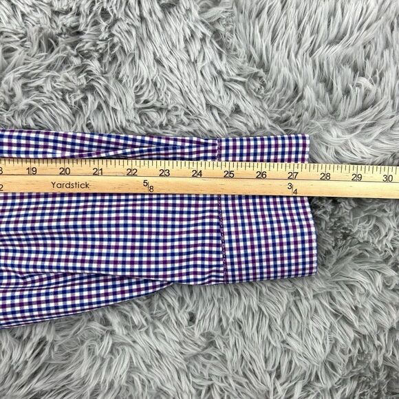 Mizzen Main Shirt Men XXL Gingham Check Leeward Trim Fit Long Sleeve Performance - Picture 6 of 8